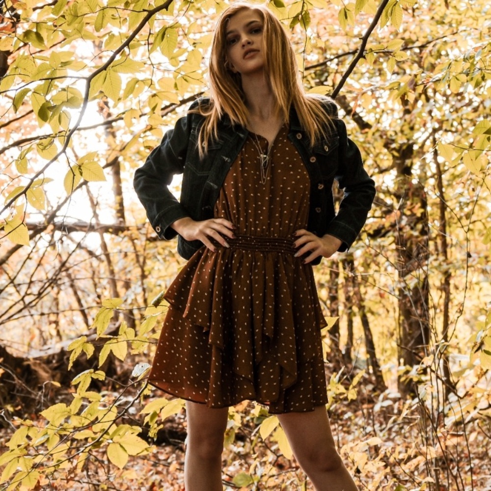 Smocked flounce dress